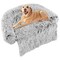 Plush Calming Dog Couch Bed with Removable and Washable Zipper Cover